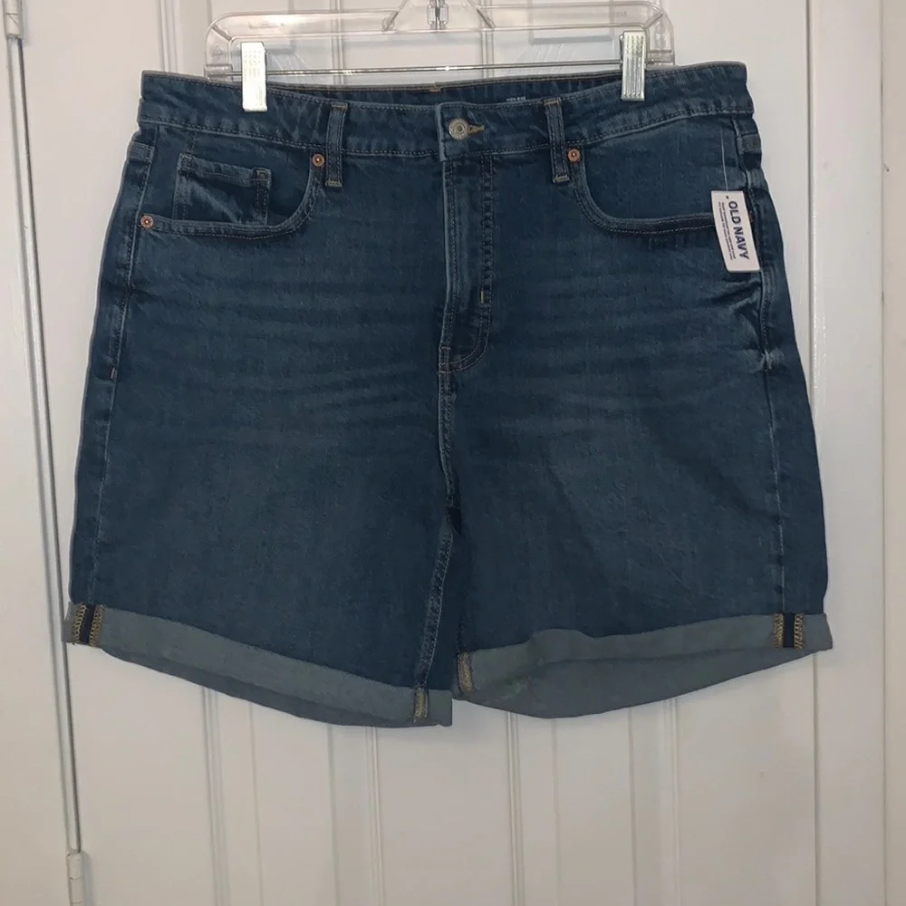 Old navy high rise o.g. Straight secret smooth pockets denim shorts